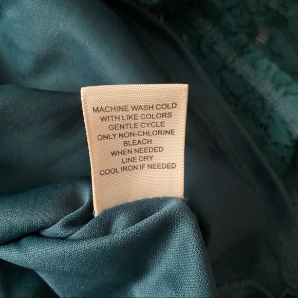 Dark Teal Cold Shoulder Lace Top - Picture 10 of 11